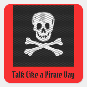 Sticker Carré Parlez comme une journée de pirates