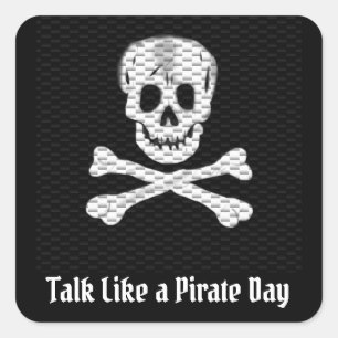 Sticker Carré Parlez comme une journée de pirates