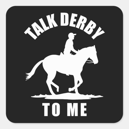 Sticker Carré Parlez Derby À Moi - Course À Cheval (Devant)