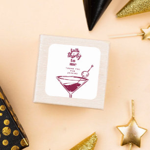 Sticker Carré Parlez Trente pour moi Martini 30e fête d'annivers