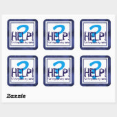 Sticker Carré Parodie de monogramme bleu (Feuille)