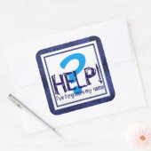 Sticker Carré Parodie de monogramme bleu (Enveloppe)