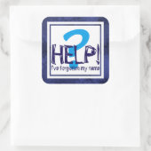 Sticker Carré Parodie de monogramme bleu (Sac)