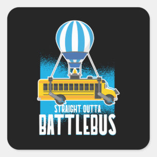 Sticker Carré Parodie de Strright Outta Battlebus