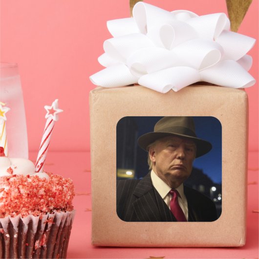 Sticker Carré Parrain de l'Amérique Don J. Trump (Fête)