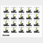 Sticker Carré Parrot Biker Chick on (Feuille)