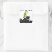 Sticker Carré Parrot Biker Chick on (Sac)