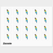 Sticker Carré Parrot with Cylinder (Feuille)