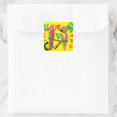 STICKER CARRÉ PARROTS (Sac)