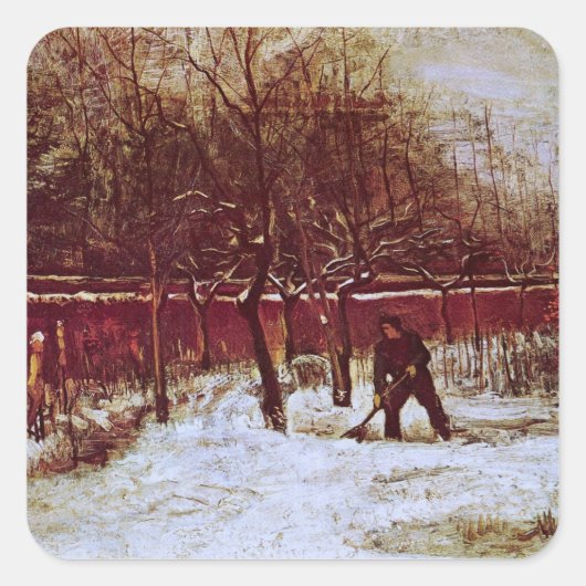 Sticker Carré Parsonage Garden à Nuenen par Vincent van Gogh (Devant)