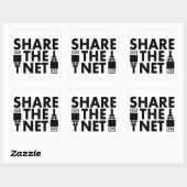 Sticker Carré Partagez le Net (Feuille)