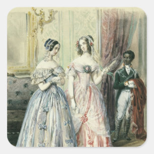 Sticker Carré Partant pour la boule, 1830-48