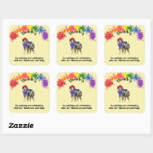 Sticker Carré Parti d'anniversaire australien Shepherd Dog Fun A (Feuille)