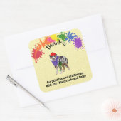 Sticker Carré Parti d'anniversaire australien Shepherd Dog Fun A (Enveloppe)