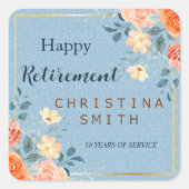 Sticker Carré Parti de retraite de l'Elégant Floral Moderne (Devant)