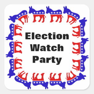 Sticker Carré Parti démocrate de surveillance des élections
