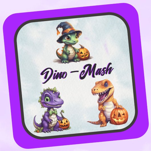Sticker Carré Parti Dino-Mash d'Halloween