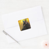 Sticker Carré Partie de chat noir (Enveloppe)