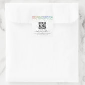 Sticker Carré Parties scintillant arc-en-ciel QR Code Mariage si (Sac)