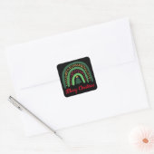 Sticker Carré Parties scintillant arc-en-ciel rouge or vert (Enveloppe)