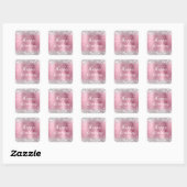 Sticker Carré Parties scintillant Argent Clair Pink Poil Joyeux (Feuille)