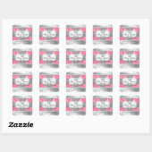 Sticker Carré Parties scintillant argent rose  du  (Feuille)