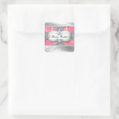 Sticker Carré Parties scintillant argent rose  du  (Sac)