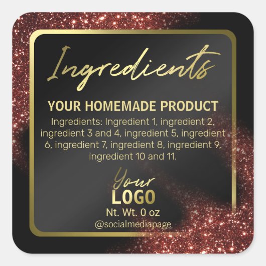 Sticker Carré Parties scintillant balayée par vent Rouge Black G (Devant)