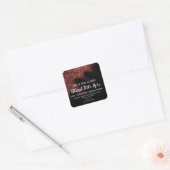 Sticker Carré Parties scintillant balayée par vent Rouge Essenti (Enveloppe)