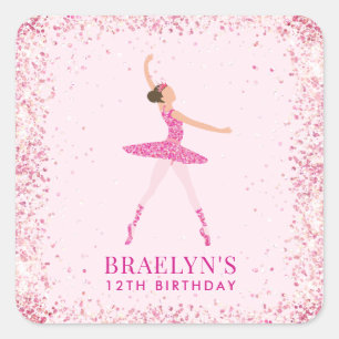 Sticker Carré Parties scintillant Ballerina Confetti Conception 