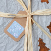 Sticker Carré Parties scintillant bleue "Happy Holidays" Affaire