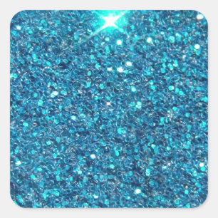 Sticker Carré Parties scintillant bleue Turquoise extravagante b