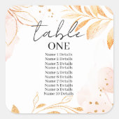 Sticker Carré Parties scintillant d'aquarelle dorée Numéro de ta (Devant)