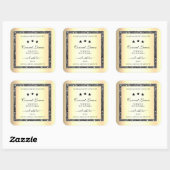 Sticker Carré Parties scintillant d'argent brillant effet or Éti (Feuille)
