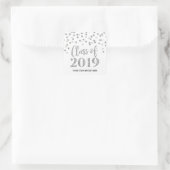 Sticker Carré Parties scintillant d'argent noir Confetti Graduat (Sac)