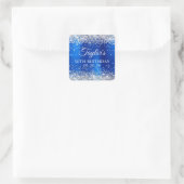 Sticker Carré Parties scintillant d'argent Royal Blue Foil 30e a (Sac)