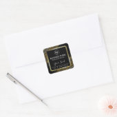 Sticker Carré Parties scintillant de balayage Agate or noir boug (Enveloppe)
