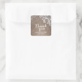 Sticker Carré parties scintillant de dentelle burlap mariage rus (Sac)