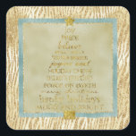 Sticker Carré Parties scintillant de glam or Zebra Christmas Tre<br><div class="desc">Gold Glam Parties scintillant Zebra Print Sparkle (image de la parties scintillant) mots inspirants arbre de Noël avec étoile</div>