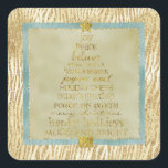Sticker Carré Parties scintillant de glam or Zebra Christmas Tre<br><div class="desc">Gold Glam Parties scintillant Zebra Print Sparkle (image de la parties scintillant) mots inspirants arbre de Noël avec étoile</div>