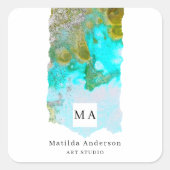 Sticker Carré Parties scintillant d'encre d'alcool Graphique Art (Devant)