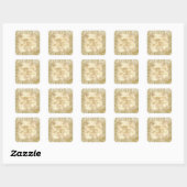 Sticker Carré Parties scintillant d'or Confetti Glitzy Zebra Dre (Feuille)