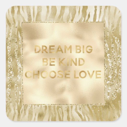 Sticker Carré Parties scintillant d'or Confetti Glitzy Zebra Dre (Devant)