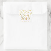 Sticker Carré Parties scintillant d'or Confetti Graduation 2019 (Sac)