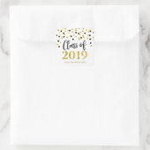 Sticker Carré Parties scintillant d'or noir Confetti Graduation  (Sac)