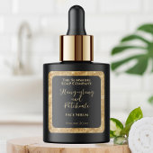 Sticker Carré Parties scintillant d'or noir Cosmétiques Étiquett