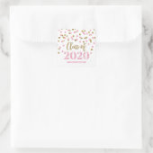 Sticker Carré Parties scintillant d'or rose Confetti Graduation  (Sac)