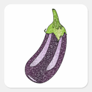 Sticker Carré Parties scintillant Eggplant
