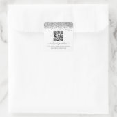 Sticker Carré Parties scintillant en argent QR Code Mariage site (Sac)