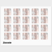 Sticker Carré Parties scintillant en argent, robe Rose Gold Swee (Feuille)